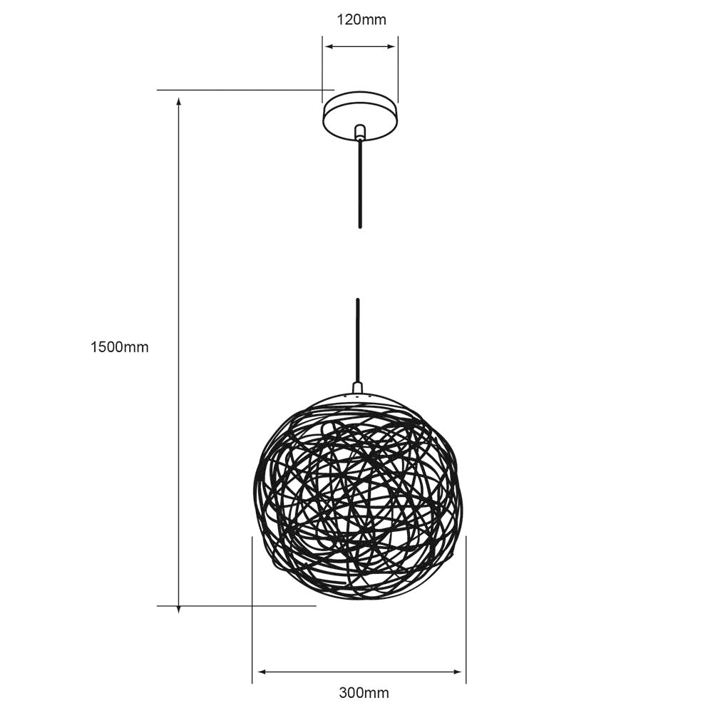 COLGANTE 30CM CALIOPE ALUMINIO E27