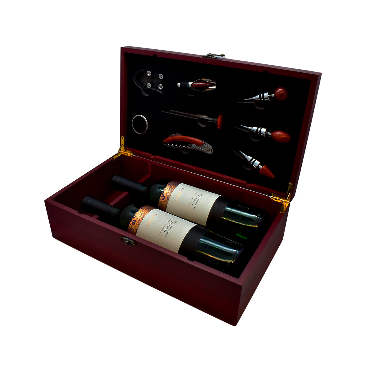 SET ESTUCHE VINOS PARIS MARRON 8 PZS 12.4X23X37.5CM