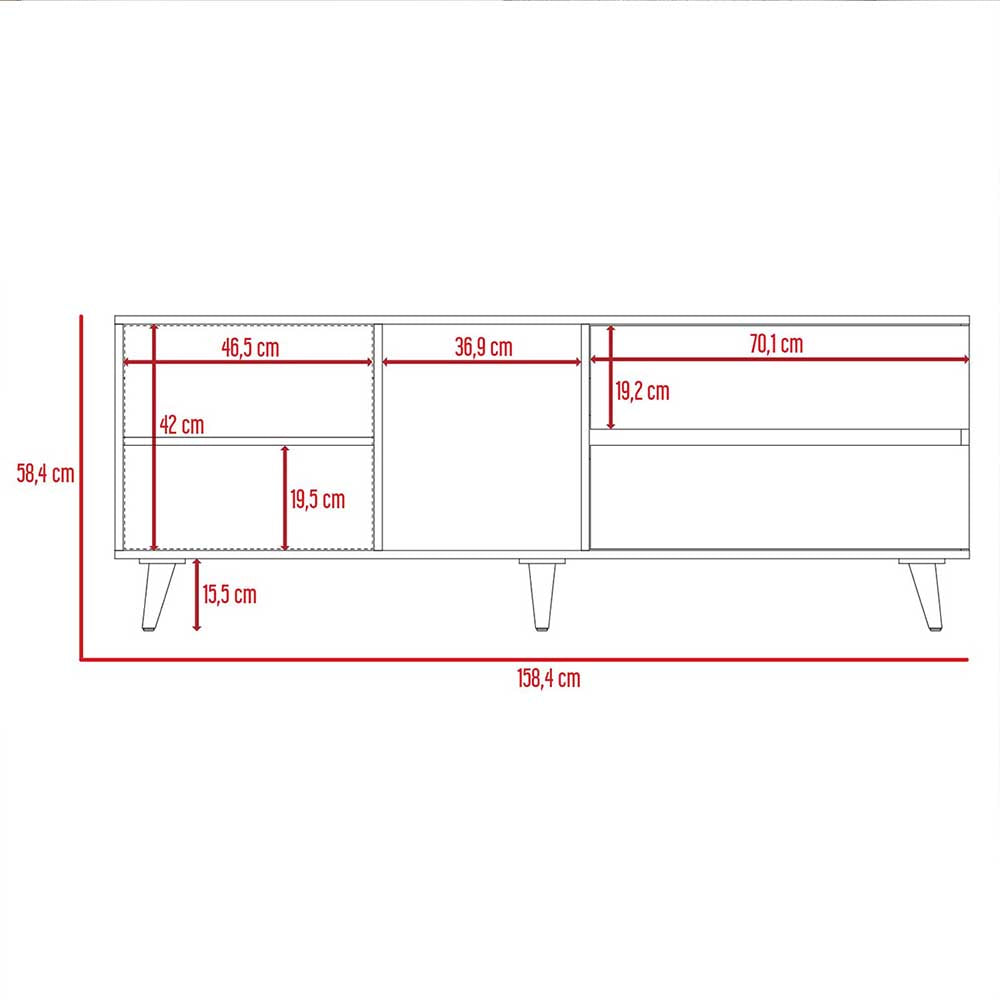 MUEBLE TV ADRASTREA TAUPE 158.4X38X58.4CM