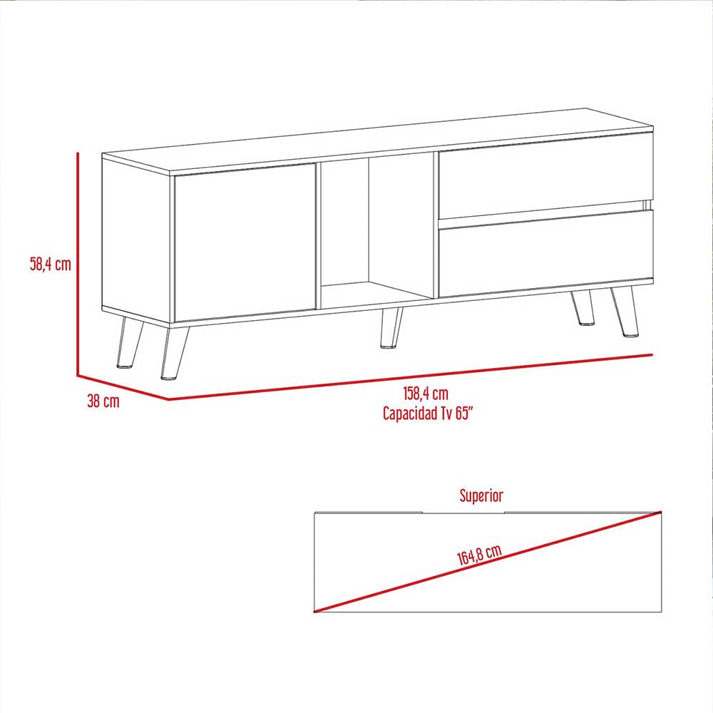 MUEBLE TV ADRASTREA TAUPE 158.4X38X58.4CM