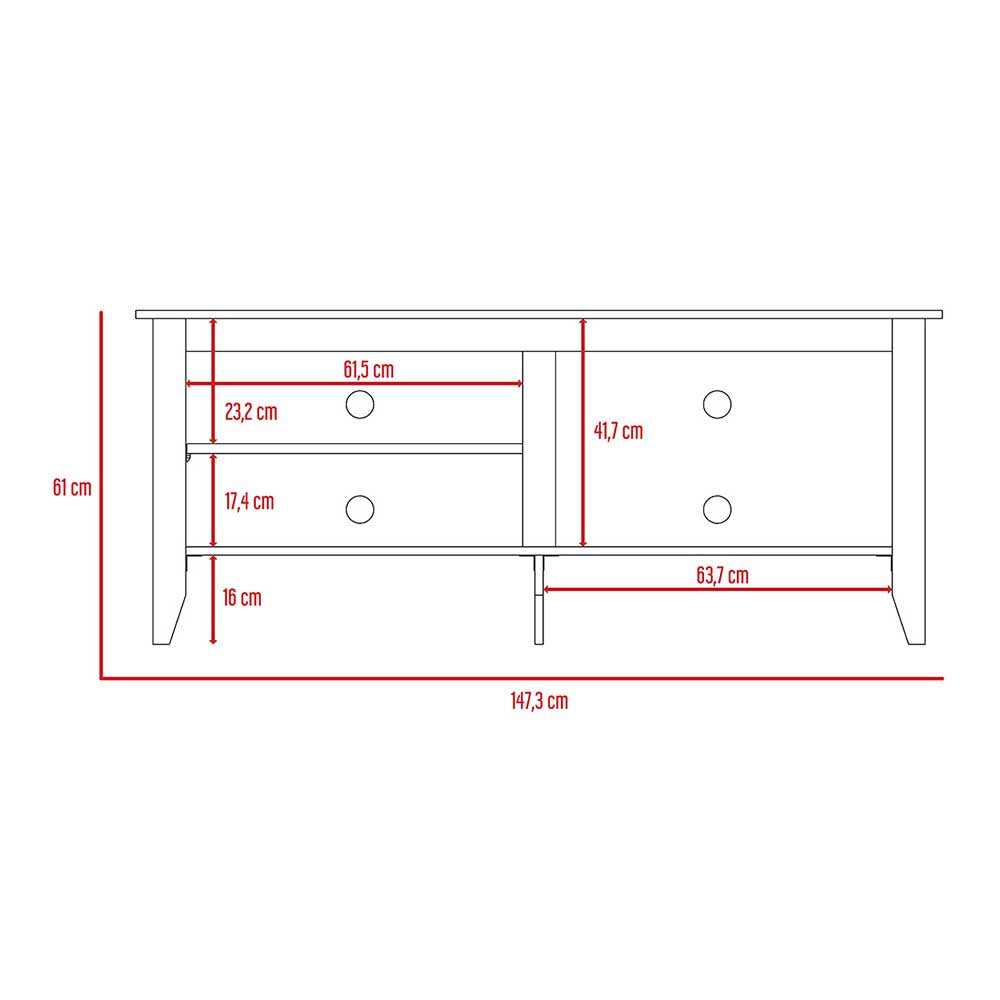 MUEBLE TV ANGUS CHOCOLATE 147.3X40.7X61CM