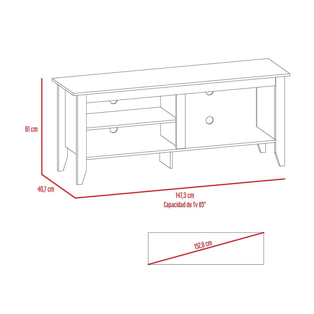 MUEBLE TV ANGUS CHOCOLATE 147.3X40.7X61CM