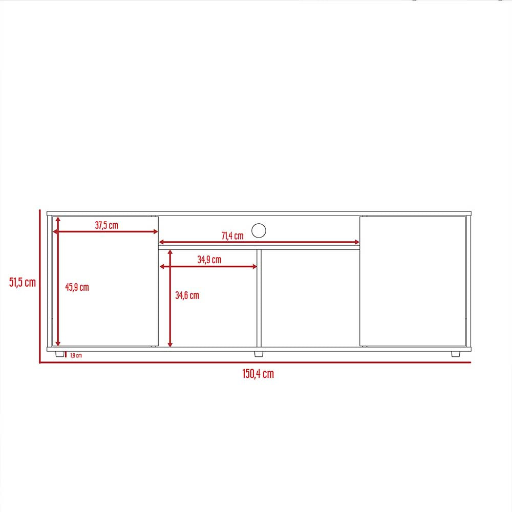 MUEBLE TV WIELAND NATURAL 150.4X37X51.5CM