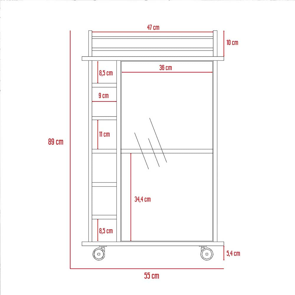 MUEBLE BAR ALVIS NATURAL 55X41.5X89CM