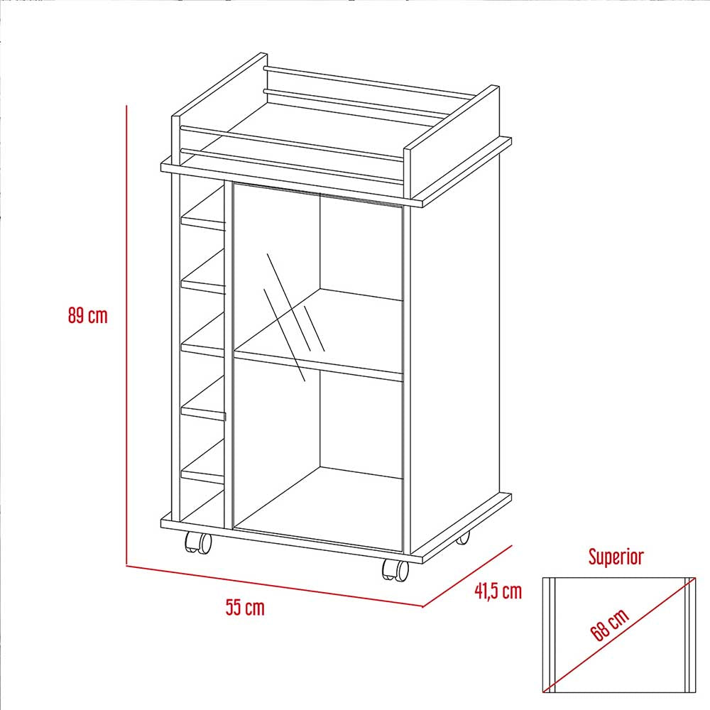 MUEBLE BAR ALVIS NATURAL 55X41.5X89CM