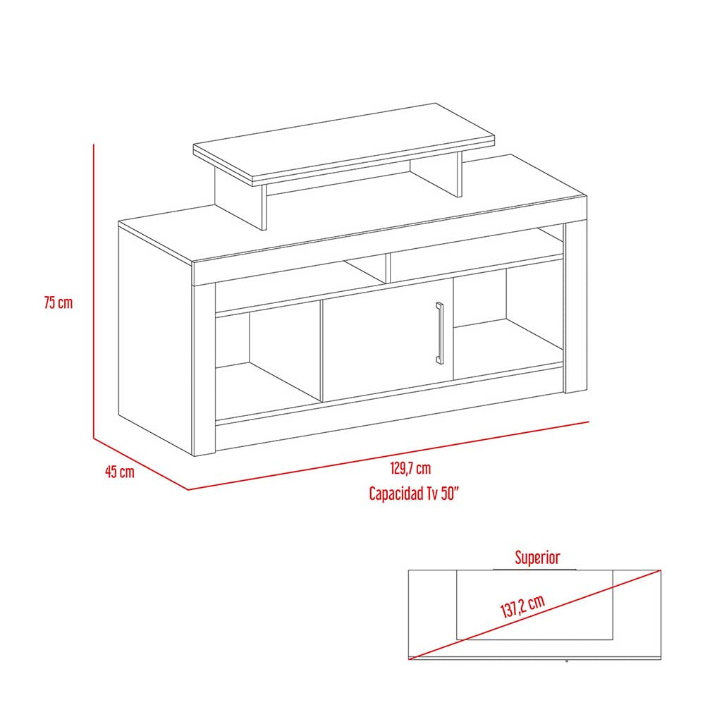 MUEBLE TV ARJONA NATURAL 129.7X45X75CM