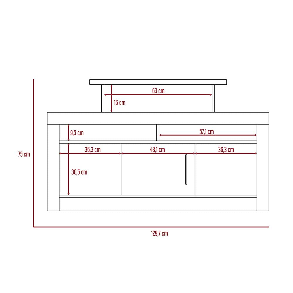 MUEBLE TV ARJONA NATURAL 129.7X45X75CM