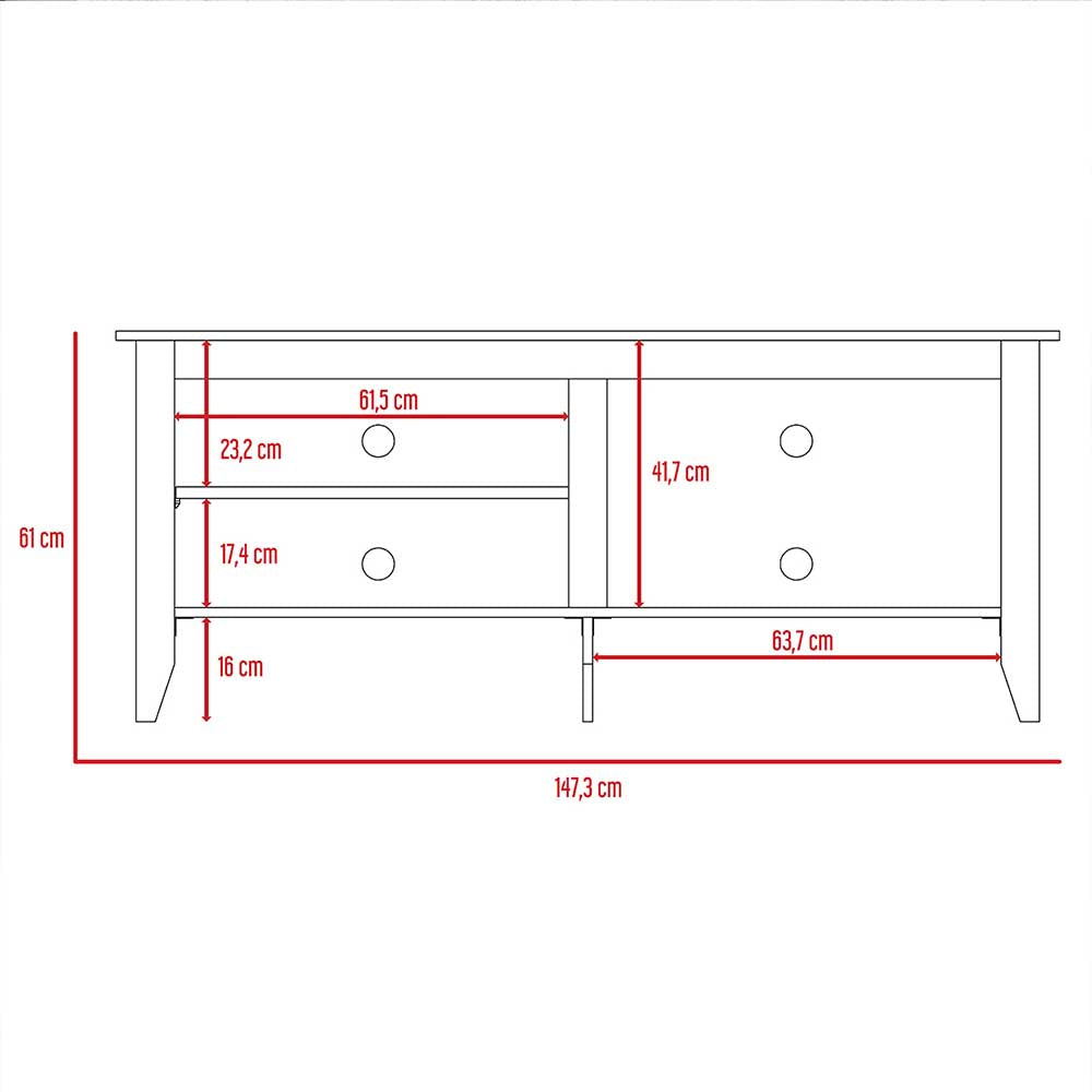 MUEBLE TV ANGUS NATURAL 147.3X40.7X61CM