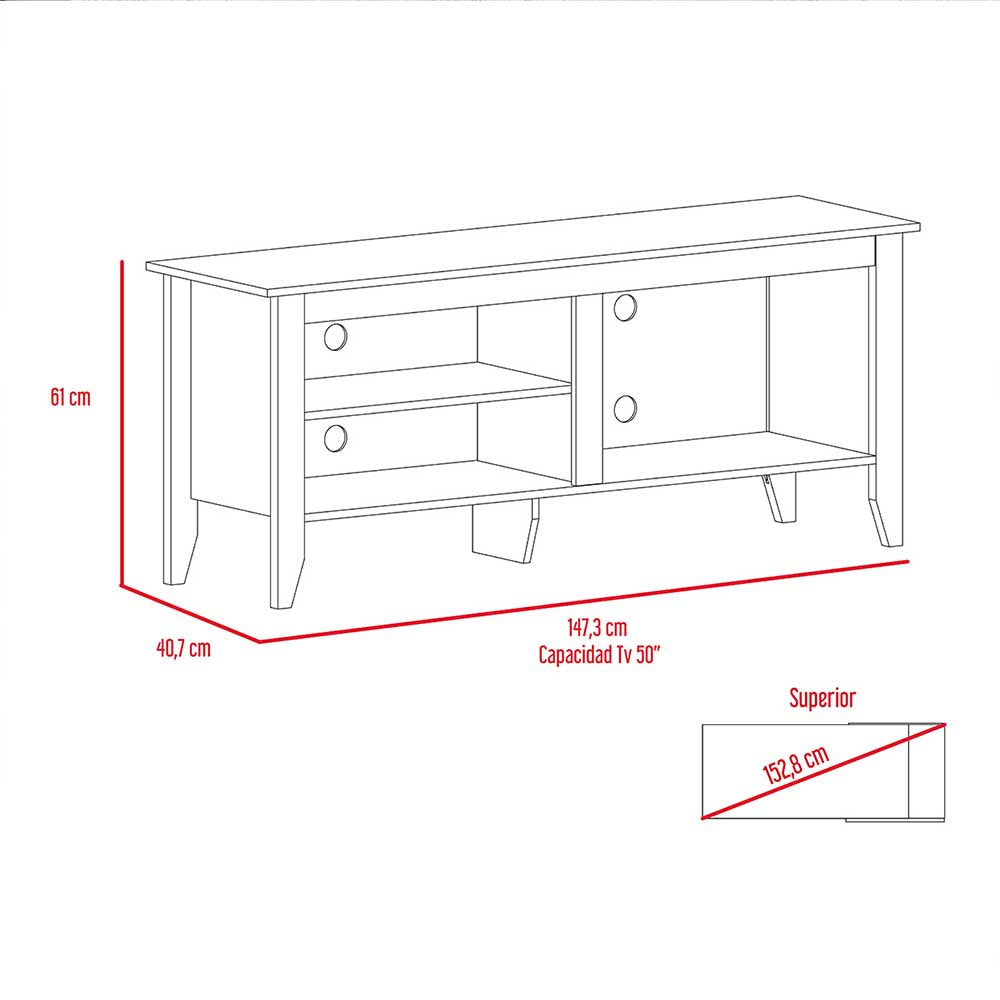 MUEBLE TV ANGUS NATURAL 147.3X40.7X61CM