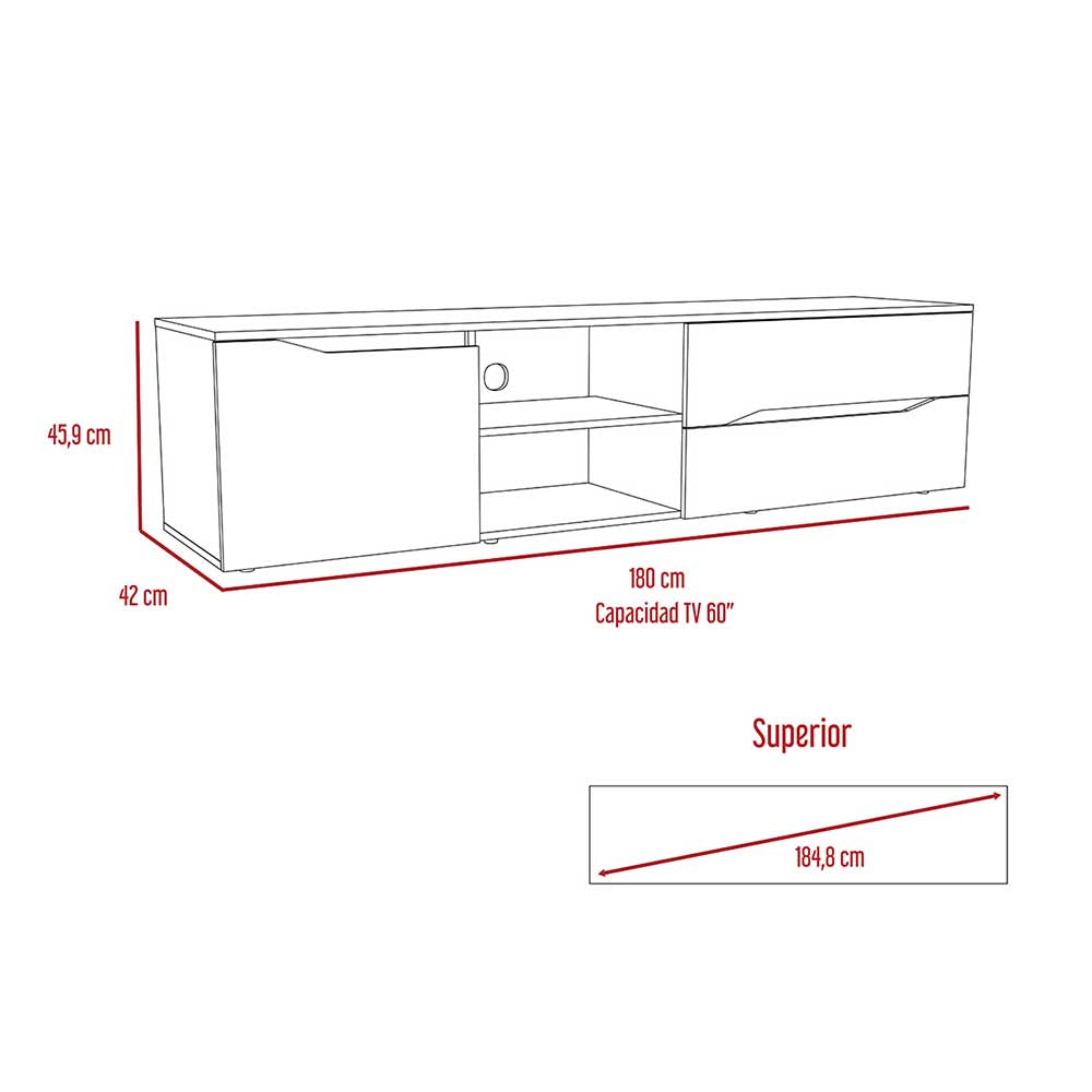 MUEBLE TV PAN TAUPE 180X45X45CM