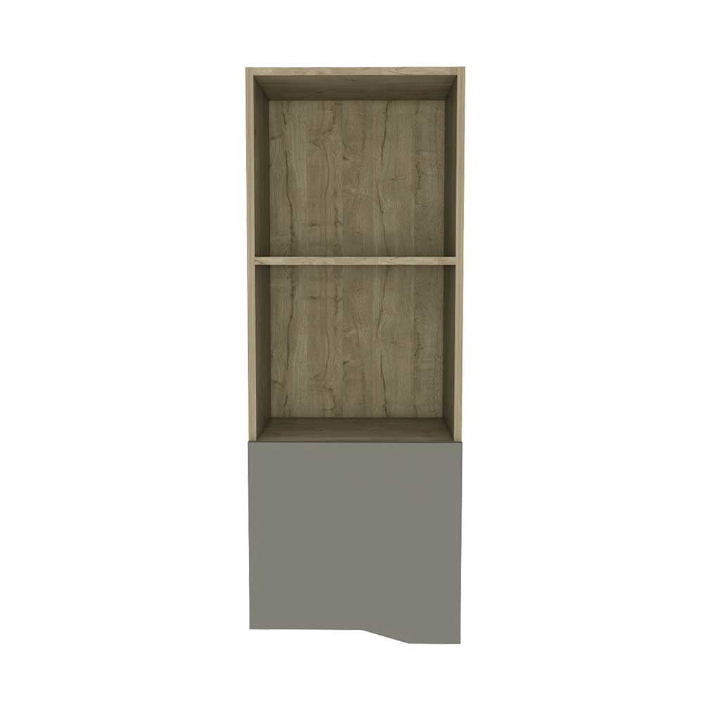 LIBRERO PARA PARED PAN NATURAL CON TAUPE 41X34X110CM