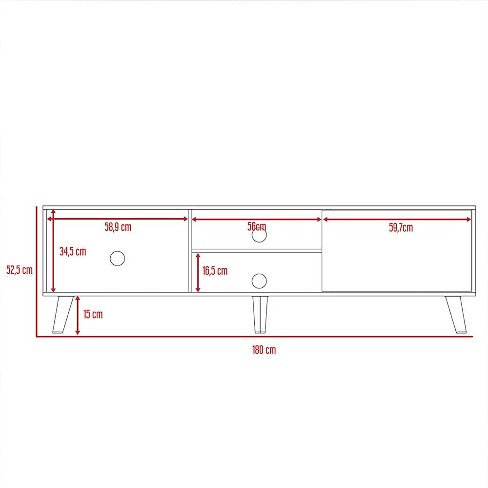 MUEBLE TV ALBERICH CHOCOLATE 180X35X52.5CM