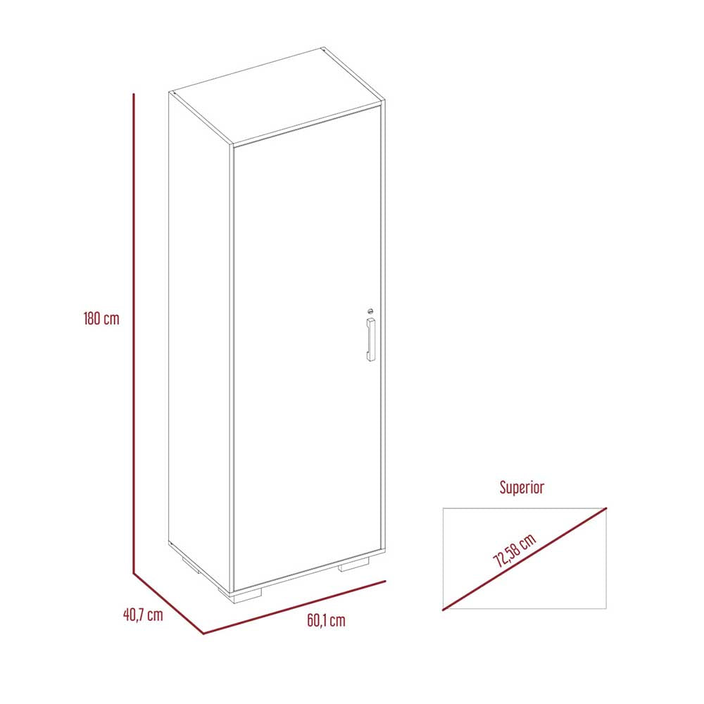 CABINET ASEO AGAMENON GRIS 60.1X40.7X180CM