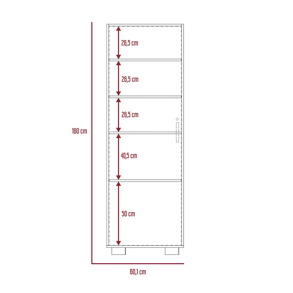 CABINET ASEO AGAMENON GRIS 60.1X40.7X180CM