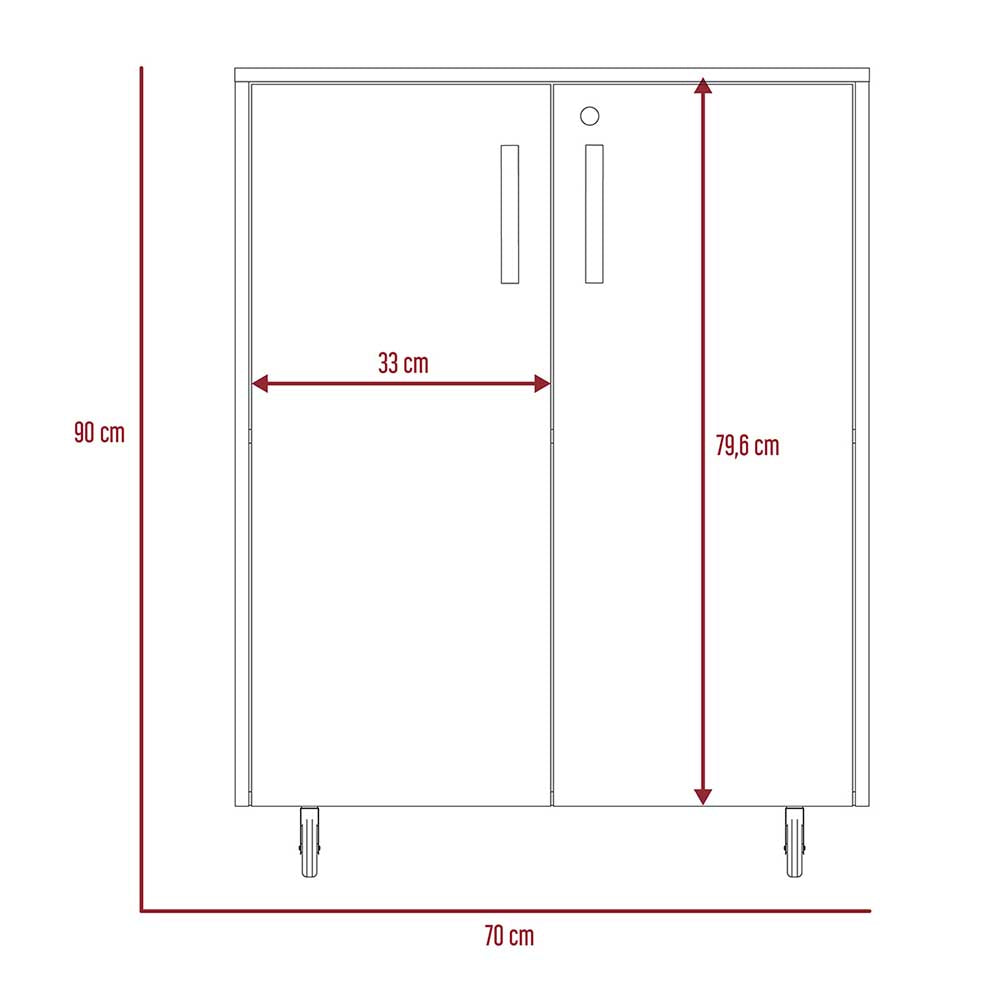 CABINET ASEO AGAMENON GRIS 70X40.6X90CM