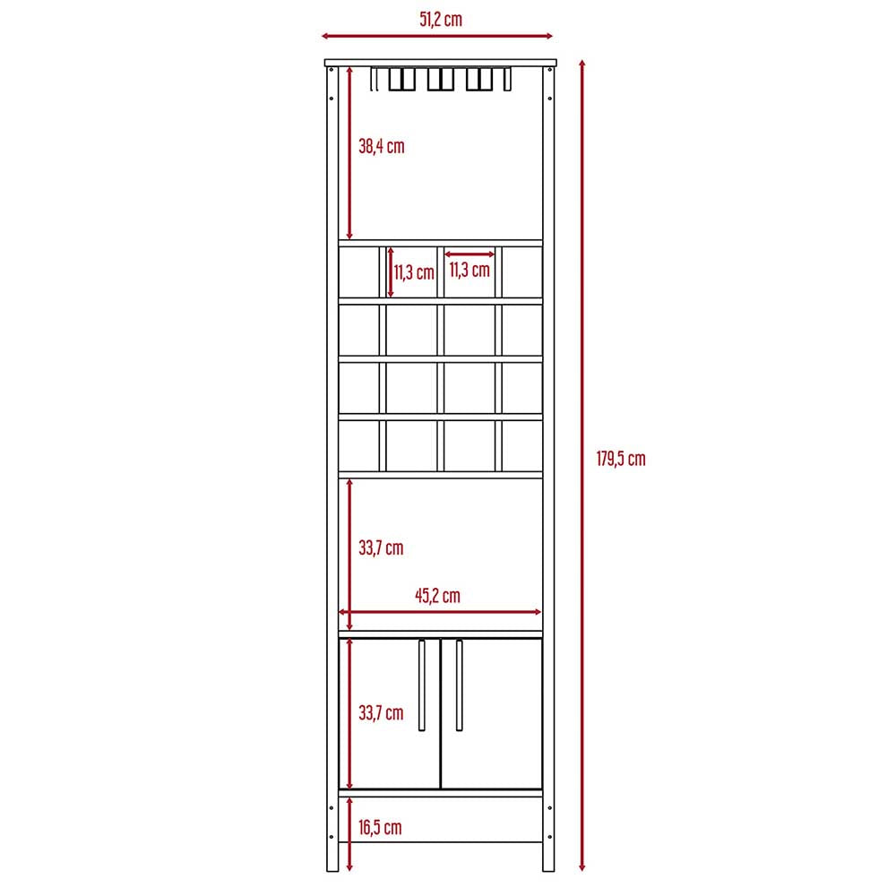 MUEBLE BAR JASON NATURAL 51.2X31.6X180CM