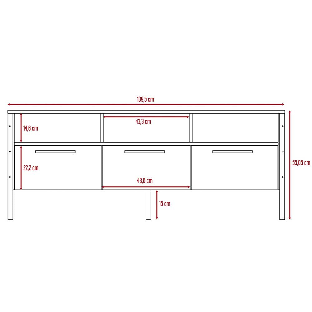 MUEBLE TV JASON MIEL 139.5X40.6X55CM