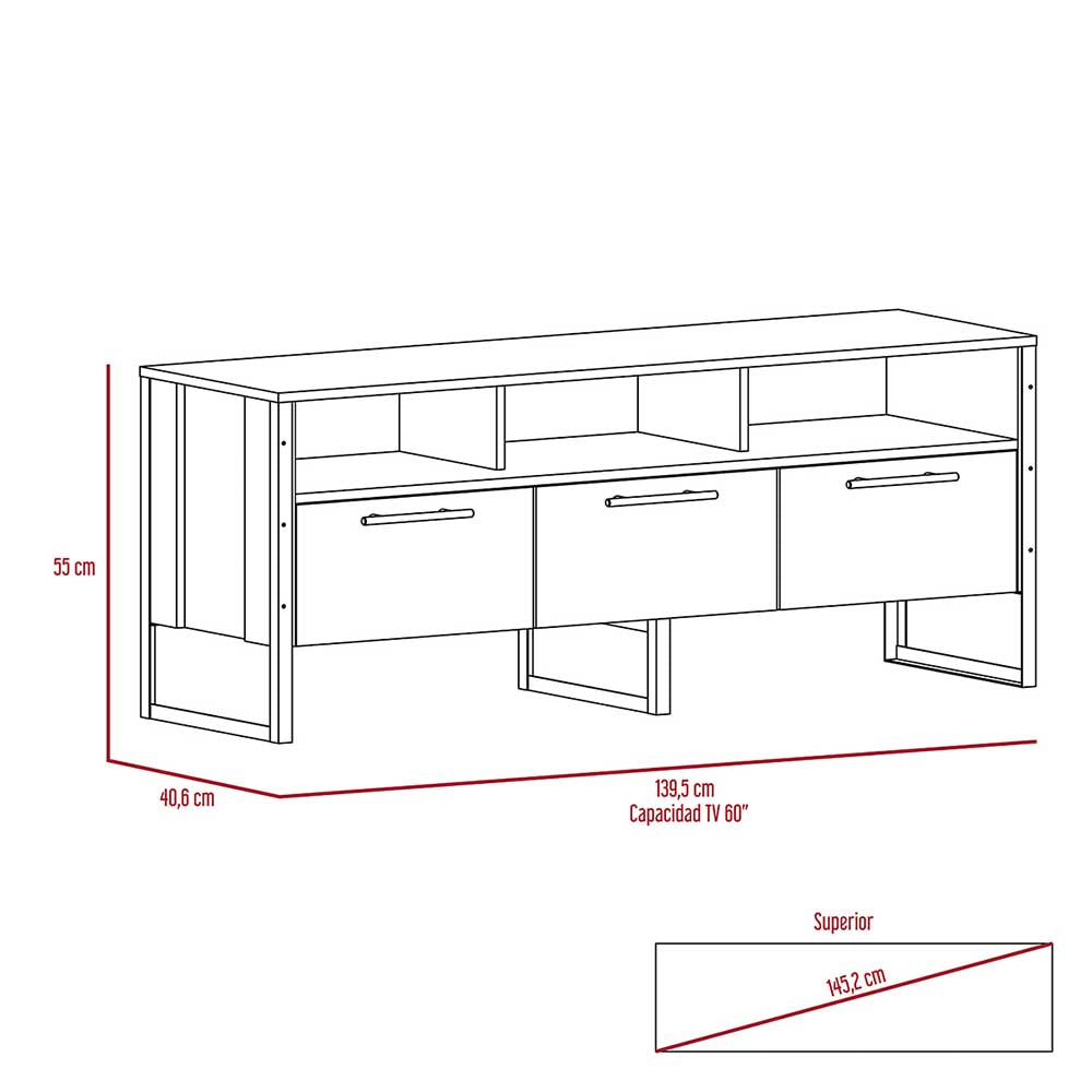 MUEBLE TV JASON MIEL 139.5X40.6X55CM