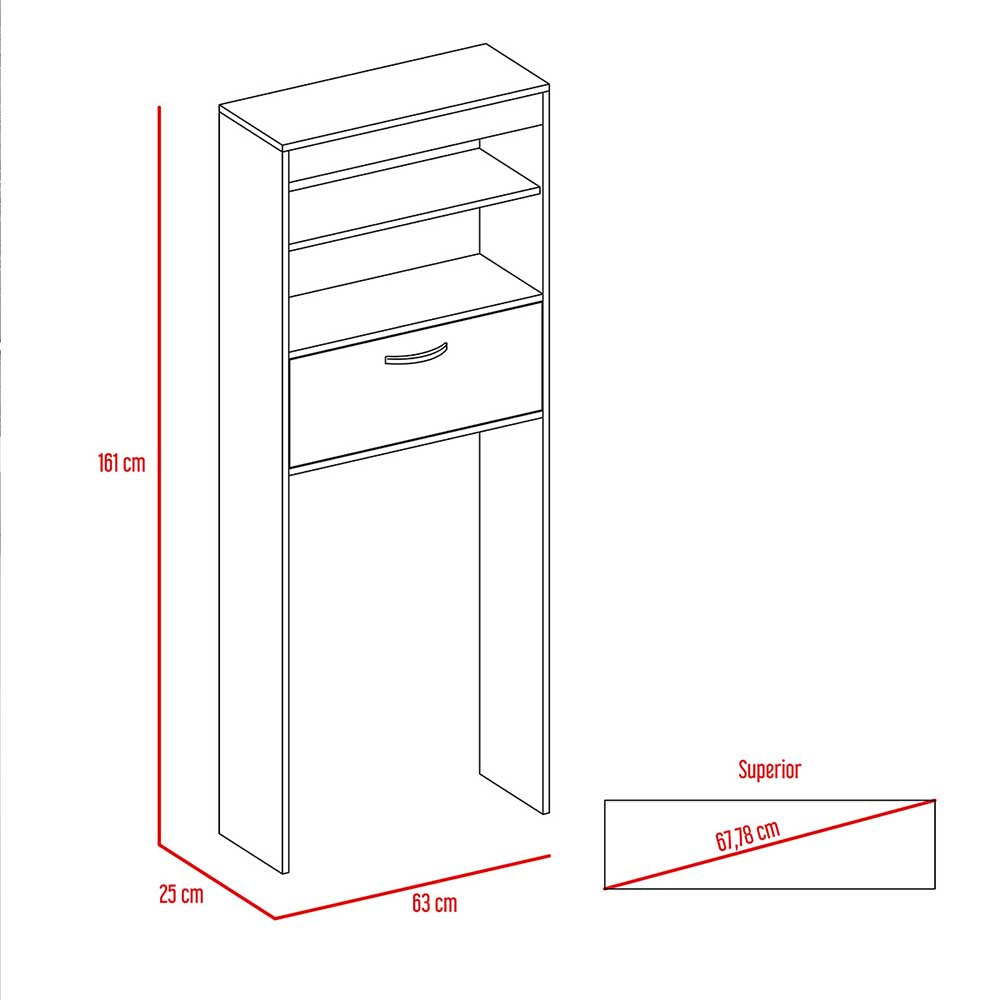 GABINETE BAÑO KANA CHOCOLATE 63.1X25X161CM