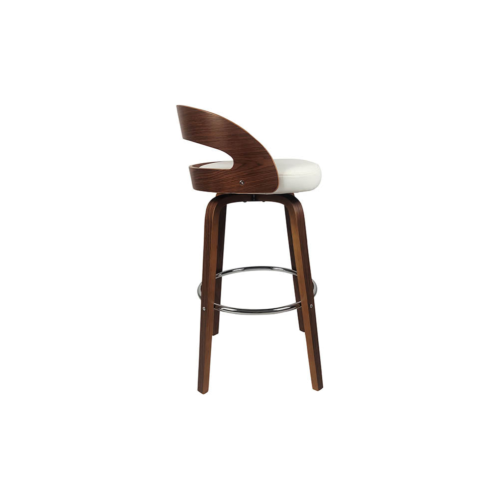 SILLA BAR GELSEY NOGAL Y BLANCO 47X45X89CM