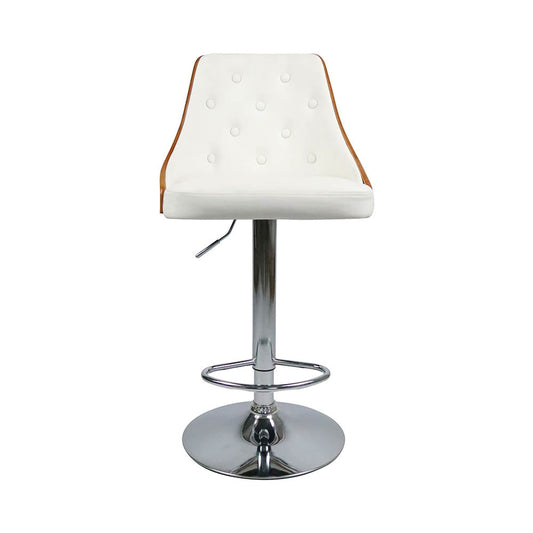 SILLA BAR HERMIONE NOGAL Y BLANCO 50X48X94/115CM