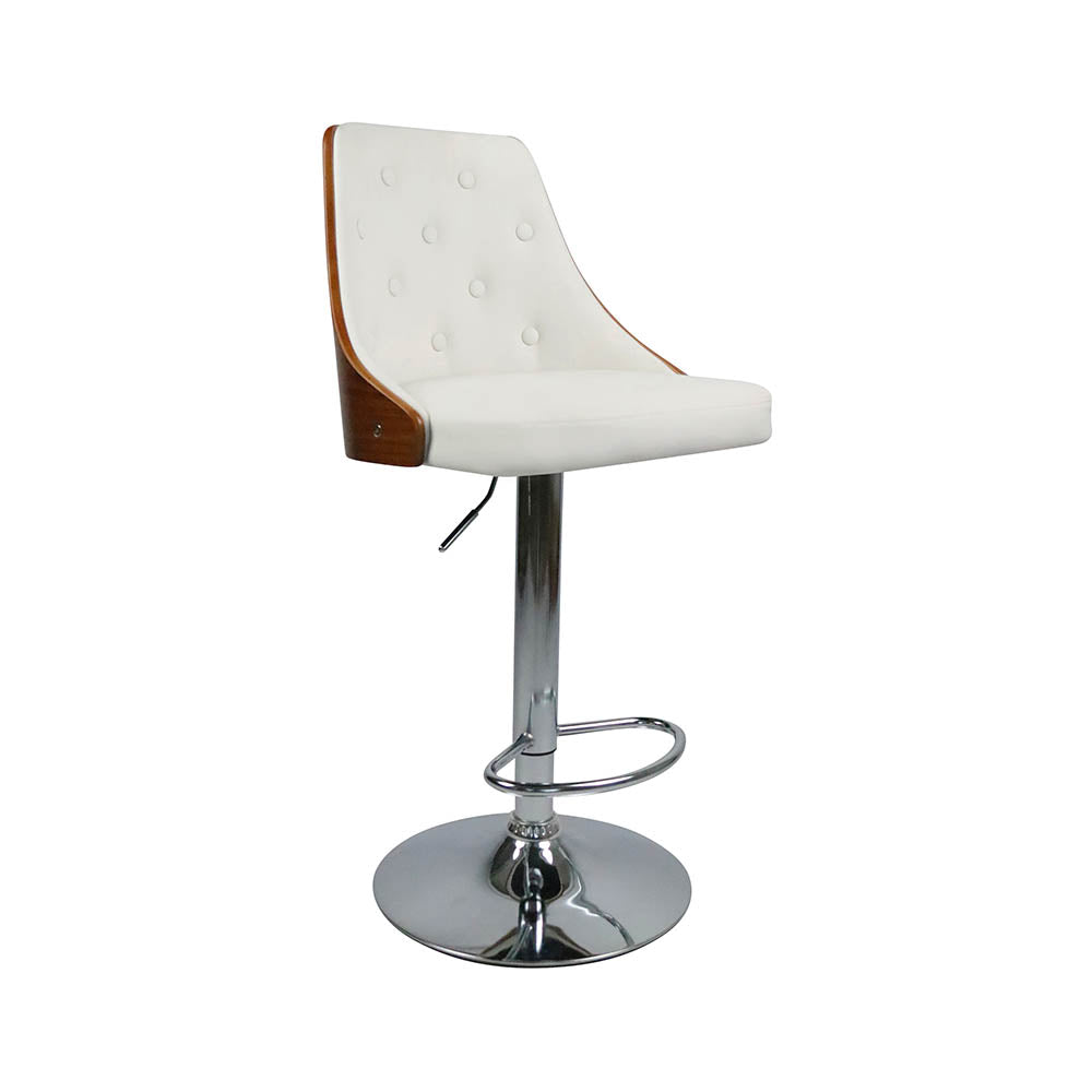 SILLA BAR HERMIONE NOGAL Y BLANCO 50X48X94/115CM