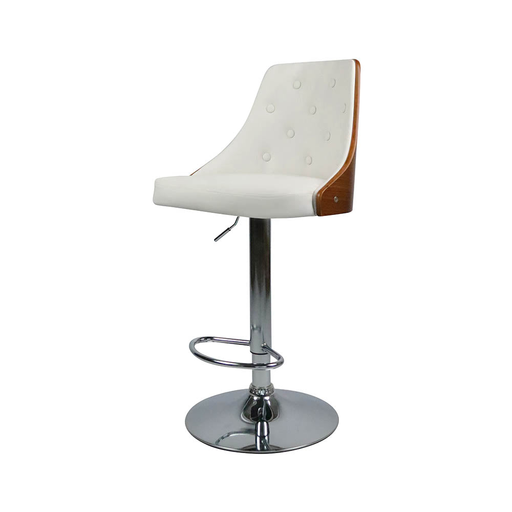 SILLA BAR HERMIONE NOGAL Y BLANCO 50X48X94/115CM