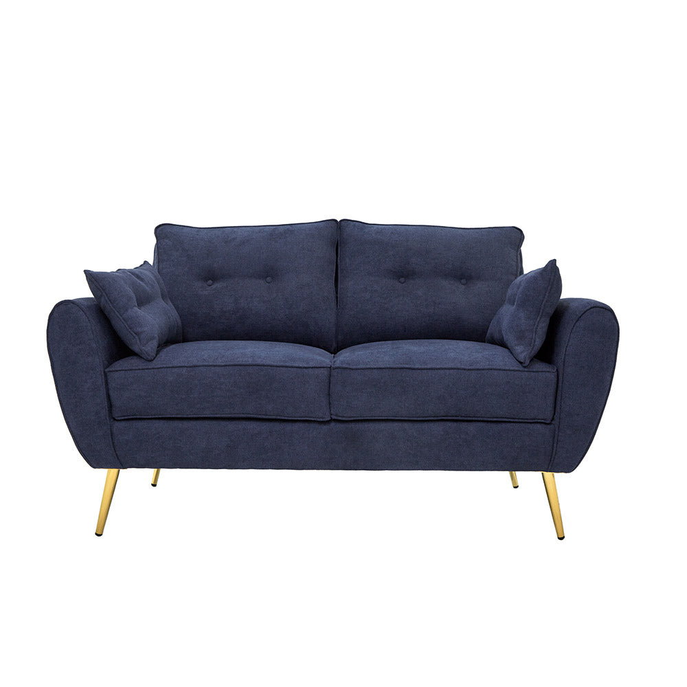 SOFA TIANA AZUL Y DORADO