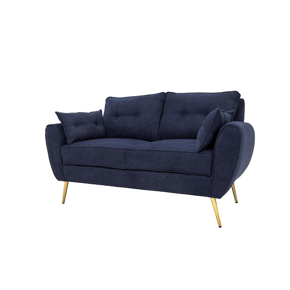 SOFA TIANA AZUL Y DORADO