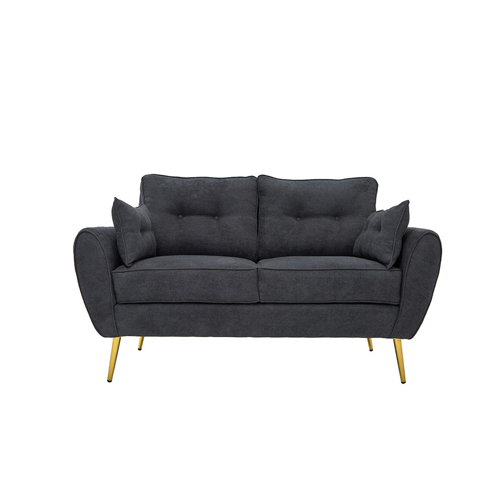 SOFA TIANA GRIS OSCURO Y DORADO