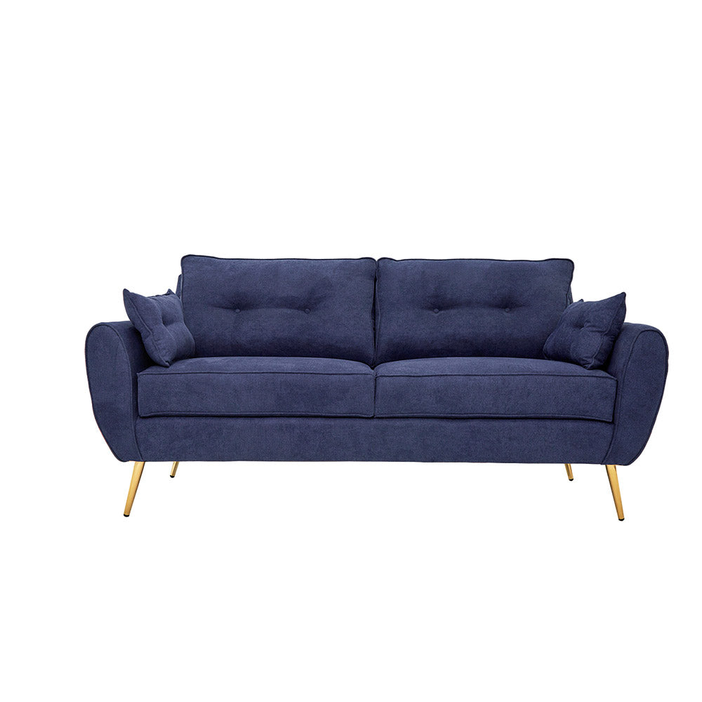 SOFA TIANA AZUL Y DORADO