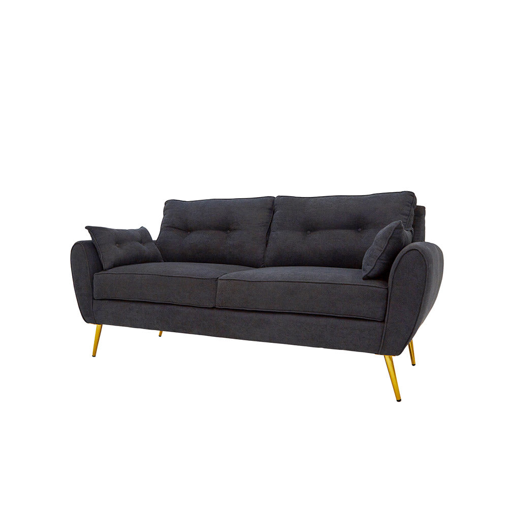 SOFA TIANA GRIS OSCURO Y DORADO