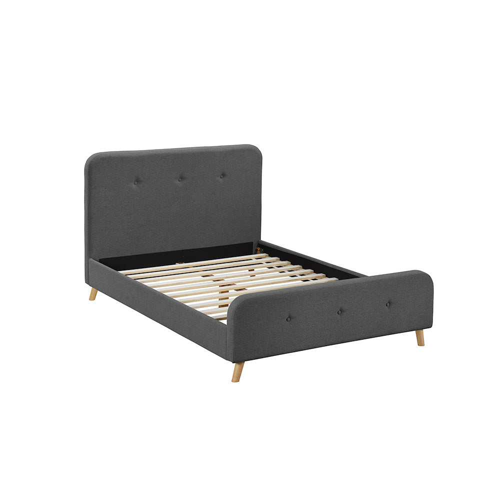 CAMA Y CABECERA MAT FAFNIR GRIS OSCURO 145X204X100CM