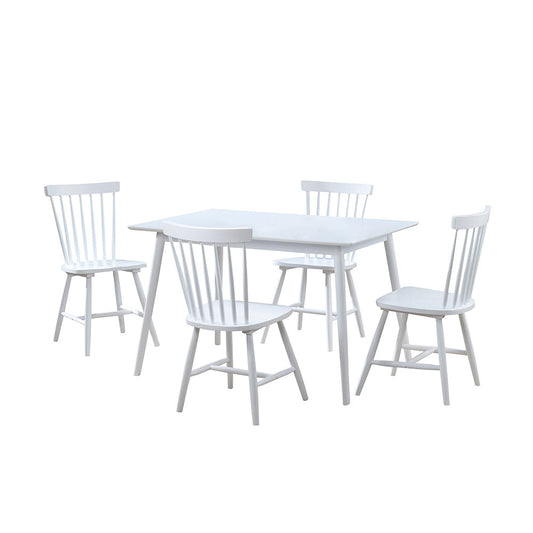 JUEGO COMEDOR FUCANGLONG BLANCO 4 SILLAS 120X80X75CM