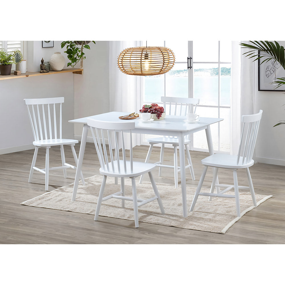 JUEGO COMEDOR FUCANGLONG BLANCO 4 SILLAS 120X80X75CM