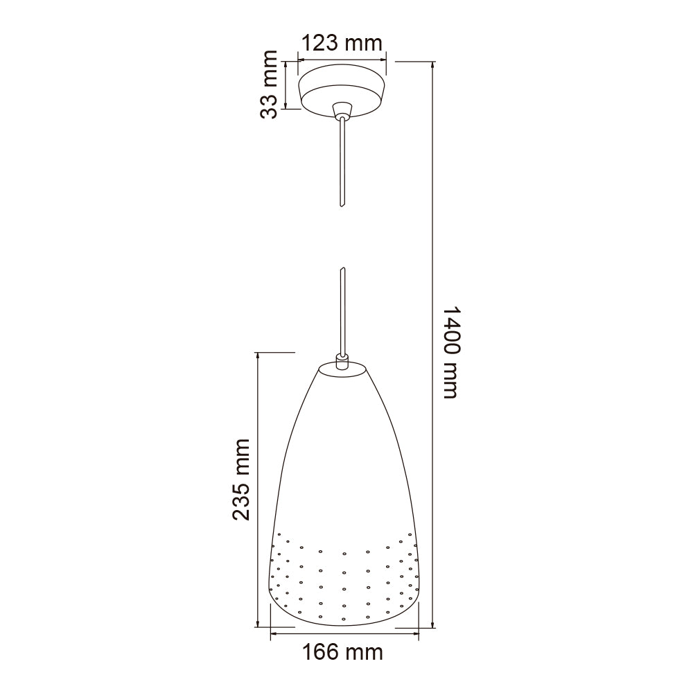 COLGANTE 16.6CM CLIO SATINADO E27