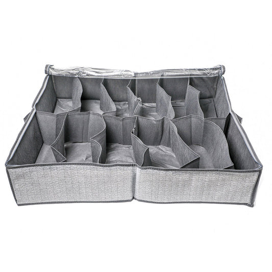 SET ZAPATERA 12 ESPACIOS SKYE GRIS 2 PZS 60X75X15CM