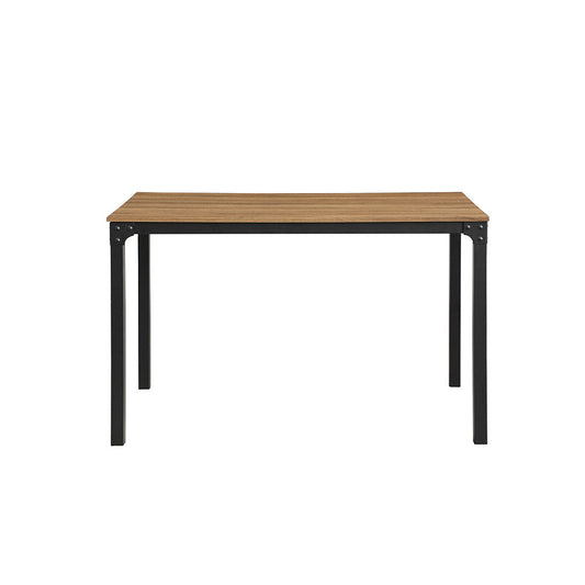 MESA COMEDOR LERNAEAN NEGRO Y MADERA 120X70X75CM