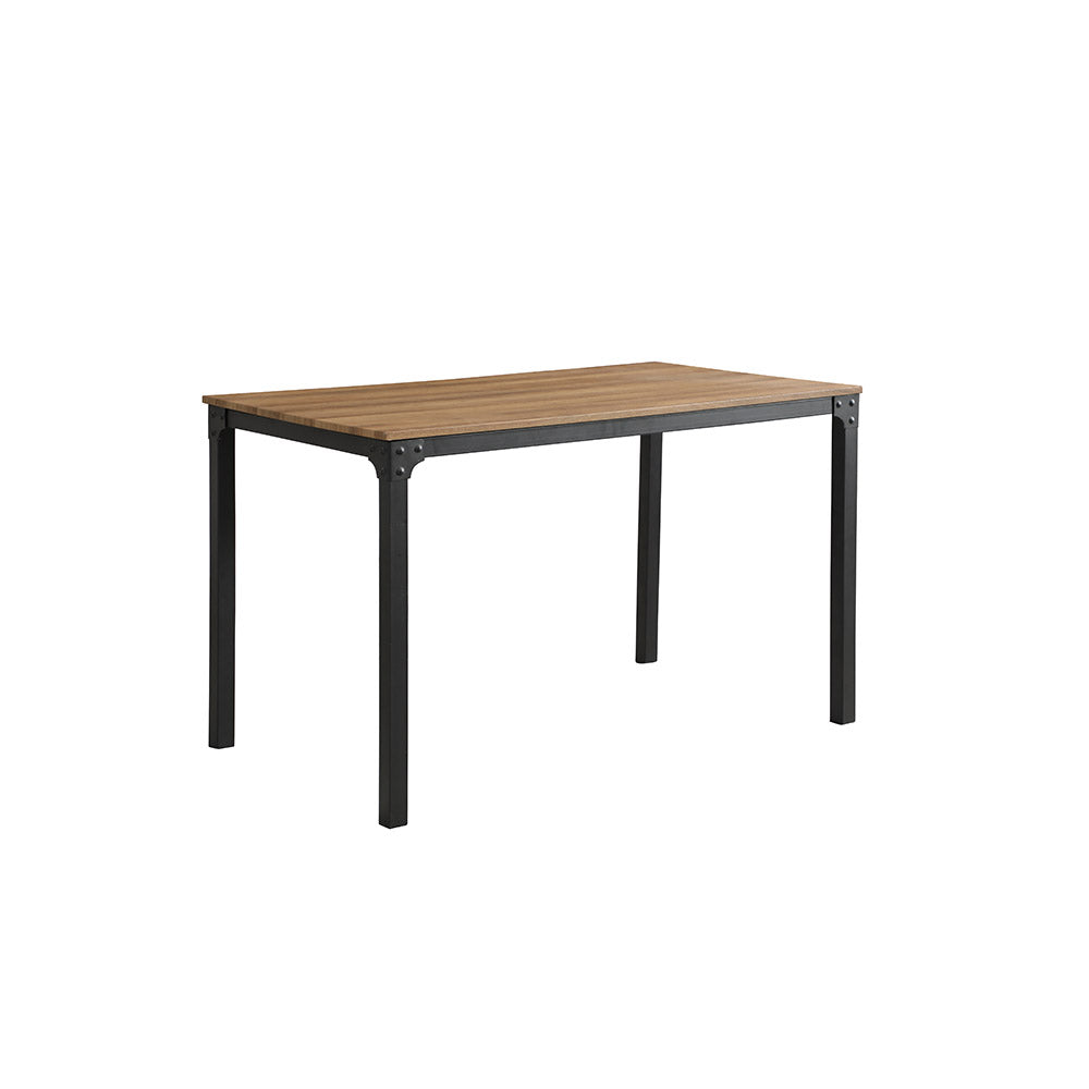 MESA COMEDOR LERNAEAN NEGRO Y MADERA 120X70X75CM