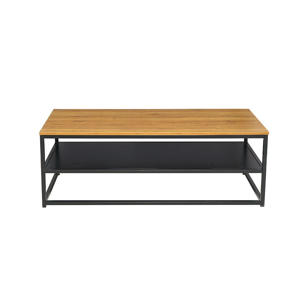 MESA CENTRO RECT LAIDLY NEGRO Y ROBLE 120X60X42CM