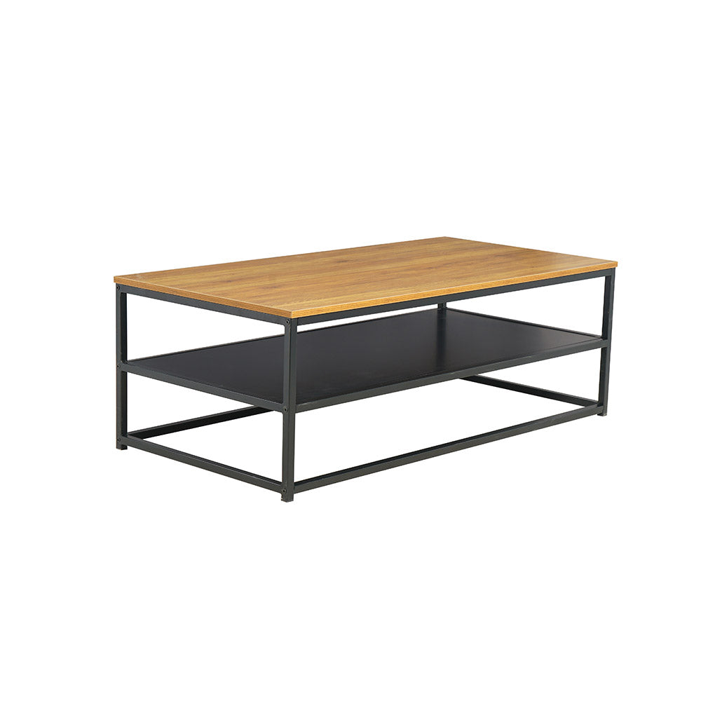 MESA CENTRO RECT LAIDLY NEGRO Y ROBLE 120X60X42CM