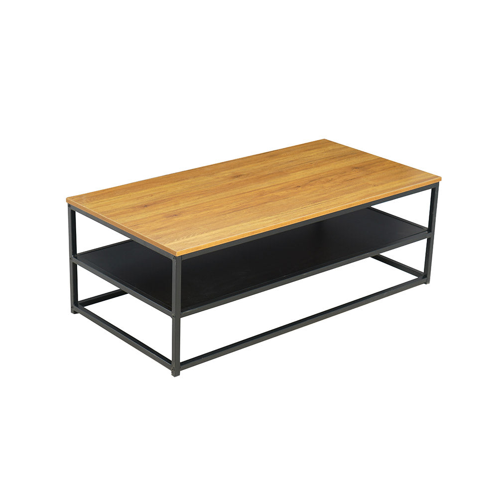 MESA CENTRO RECT LAIDLY NEGRO Y ROBLE 120X60X42CM