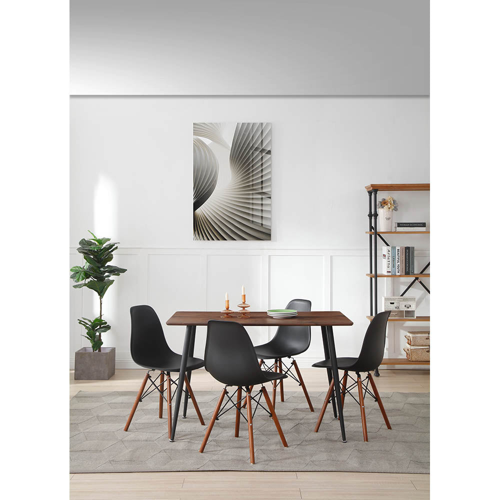 JUEGO COMEDOR ARUBA NOGAL 4 SILLAS 120X80X75CM