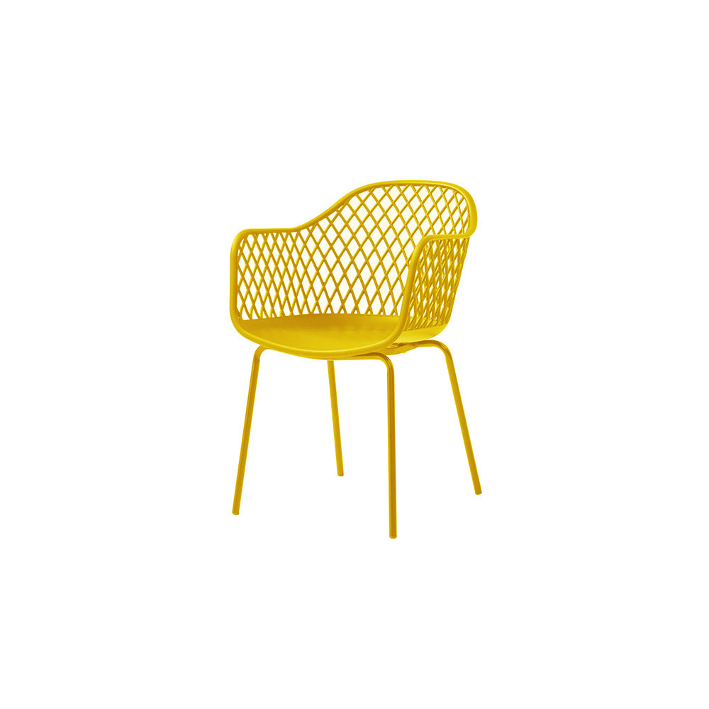 SILLA EXTERIOR APILABLE ALBANIA AMARILLO 62X45X85CM