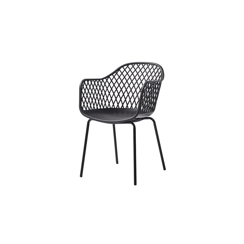 SILLA EXTERIOR APILABLE ALBANIA NEGRO 62X45X85CM