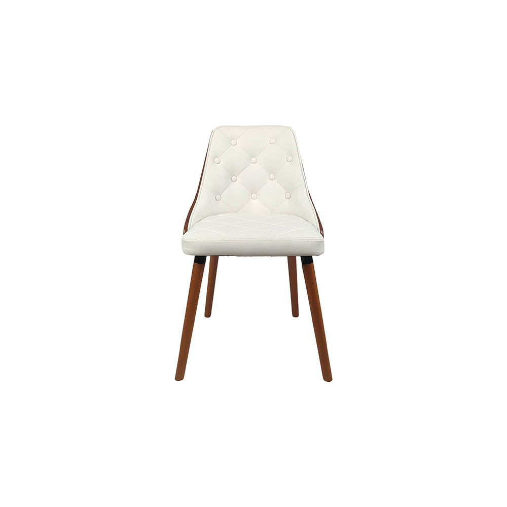 SILLA RHOSWEN NOGAL Y BLANCO 50X57X81CM