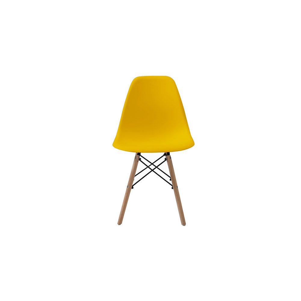 SET SILLA 4 PZAS REPLICA EAMES ORVAR AMARILLO 50X41X82CM