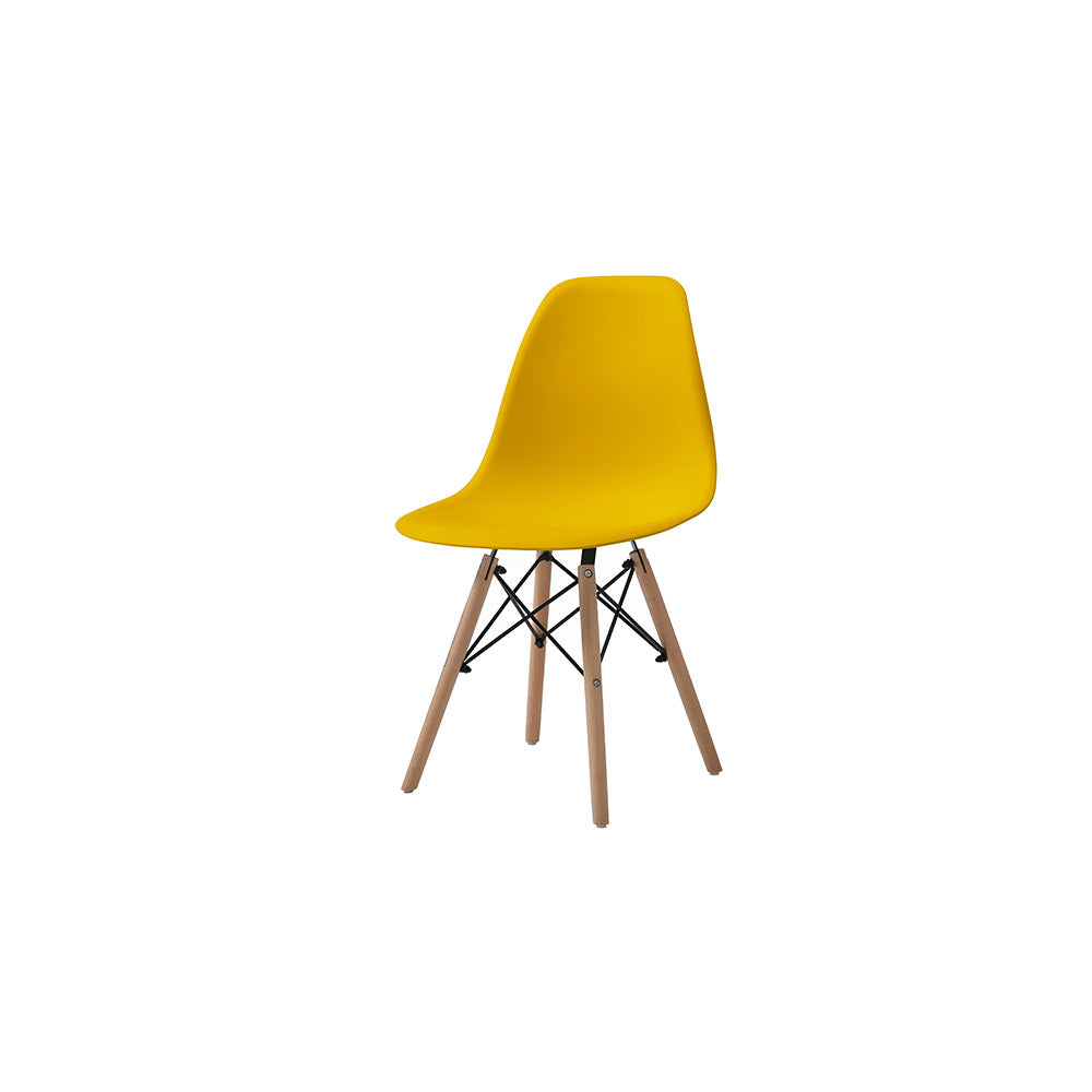 SET SILLA 4 PZAS REPLICA EAMES ORVAR AMARILLO 50X41X82CM