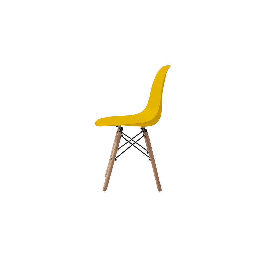 SET SILLA 4 PZAS REPLICA EAMES ORVAR AMARILLO 50X41X82CM