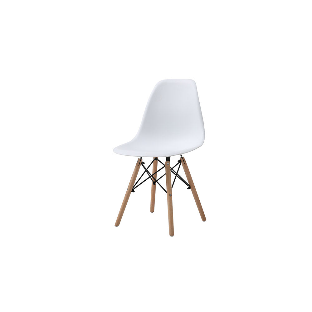 SET SILLA 4 PZAS REPLICA EAMES ORVAR BLANCO 50X41X82CM